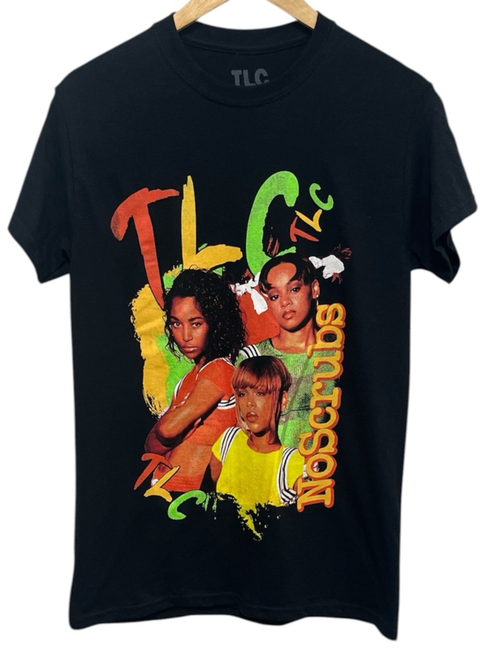 TLC No Scrubs Black Cotton Graphic T Shirt Size Small